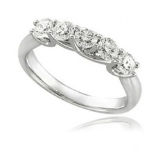 5 Stone Round Diamond Half Eternity Ring
