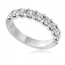 Twelve Stone U Prong Diamond Set Half Eternity Ring