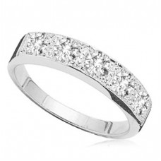 Round Diamond Set Half Eternity Ring