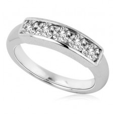 5 Stone Round Diamond Half Eternity Ring