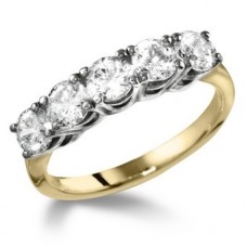 5 Stone Round Diamond Half Eternity Ring 5 Stone Round Diamond Half Eternity Ring