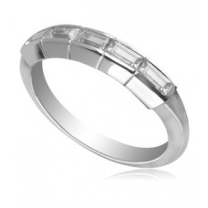 Modern Emerald Diamond Eternity Ring