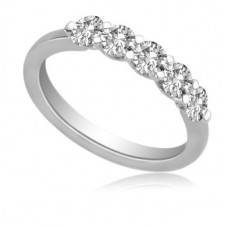 5 Stone Round Diamond Half Eternity Ring