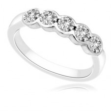 5 Stone Round Diamond Half Eternity Ring 5 Stone Round Diamond Half Eternity Ring