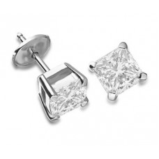 Traditional Princess Diamond Stud Earrings