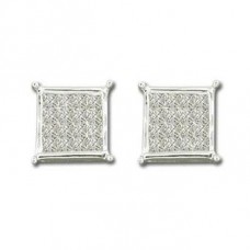 Round Diamond Cluster Earrings