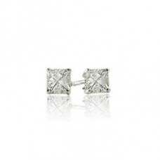 Classic Princess Diamond Stud Earrings