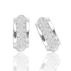 Round Diamond Cluster Earrings