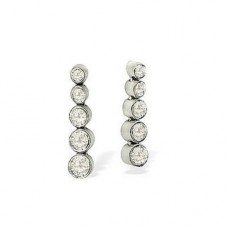 Unique Round Diamond Drop Earrings