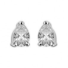 Modern Pear Diamond Stud Earrings