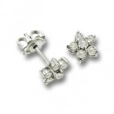 Round Diamond Cluster Earrings