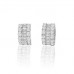 Round And Baguette Diamond Half Hoop Earrings