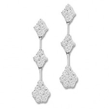 Unique Round Diamond Drop Earrings