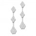Unique Round Diamond Drop Earrings