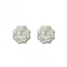 Modern 6 Claw Round Diamond Stud Earrings