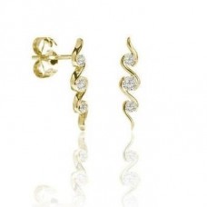 Round Diamond Drop Earrings