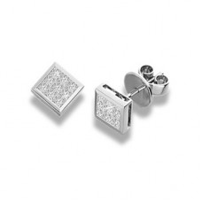 Princess Diamond Cluster Earrings