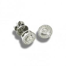 0.88ct Si3/g Round Diamond Halo Earrings