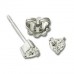 Three Claw Heart Shape Diamond Stud Earrings