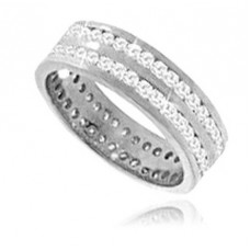 Round Diamond Double Row Full Eternity Ring