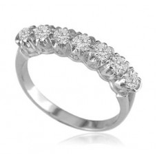 7 Stone Round Diamond Half Eternity Ring