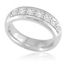 7 Stone Round Diamond Half Eternity Ring