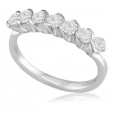 7 Stone Round Diamond Half Eternity Ring