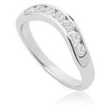 0.50ct I1/g 18ct White Gold Round Diamond Half Eternity Ring