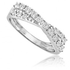 Round Diamond Crossover Eternity Ring