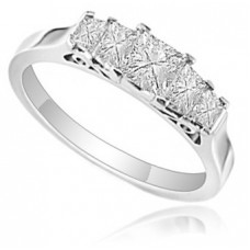 Princess Cut Half Eternity Diamond Ring