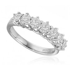 7 Stone Round Diamond Half Eternity Ring