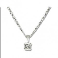 Modern Emerald Diamond Solitaire Pendant