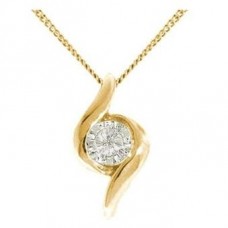 Stylish Round Diamond Solitaire Pendant