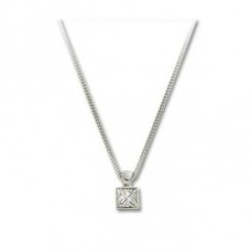 Modern Princess Diamond Solitaire Pendant