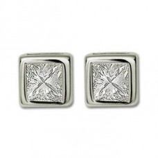 Bezel Set Princess Diamond Stud Earrings