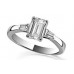 0.75ct Si2/e Platinum Emerald/baguette Diamond Trilogy Ring