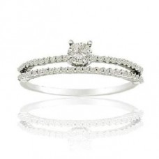 Round Diamond Double Row Side Stone Ring