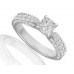 Princess & Round Diamond Vintage Shoulder Set Ring
