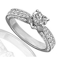 Vintage Heart & Round Diamond Ring