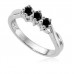 Round Black Diamond Trilogy Ring