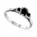 Round Black Diamond Trilogy Ring
