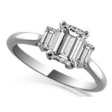 Unique Emerald Diamond Trilogy Ring