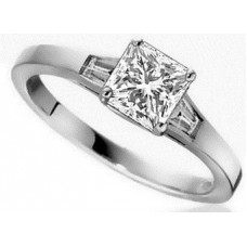 Unique Princess & Baguette Diamond Trilogy Ring