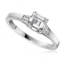 Unique Asscher & Baguette Diamond Trilogy Ring