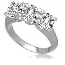 Classic Round Diamond Trilogy Ring