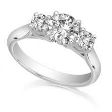 0.50ct Vs/de 18kt White Gold Diamond Trilogy Ring
