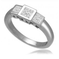 Unique Princess Diamond Trilogy Ring