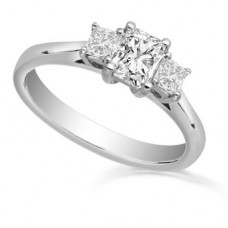 Radiant & Princess Diamond Trilogy Ring