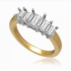 Five Stone Emerald Diamond Half Eternity Ring