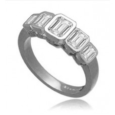 Graduated Emerald Diamond Eternity Ring